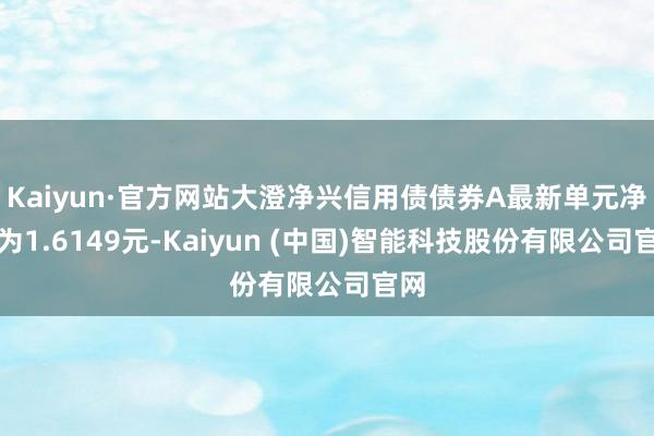 Kaiyun·官方网站大澄净兴信用债债券A最新单元净值为1.6149元-Kaiyun (中国)智能科技股份有限公司官网