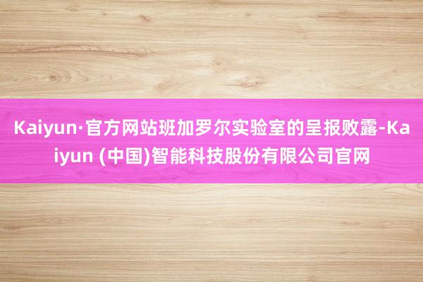 Kaiyun·官方网站班加罗尔实验室的呈报败露-Kaiyun (中国)智能科技股份有限公司官网