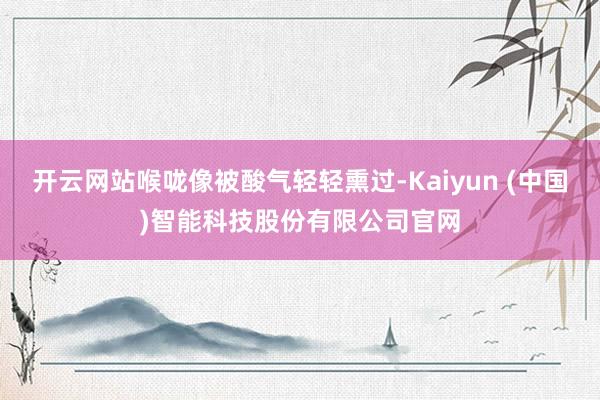 开云网站喉咙像被酸气轻轻熏过-Kaiyun (中国)智能科技股份有限公司官网