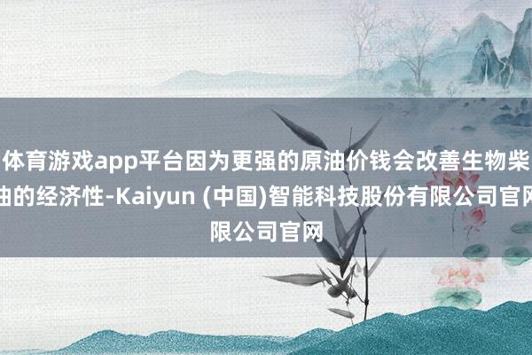 体育游戏app平台因为更强的原油价钱会改善生物柴油的经济性-Kaiyun (中国)智能科技股份有限公司官网