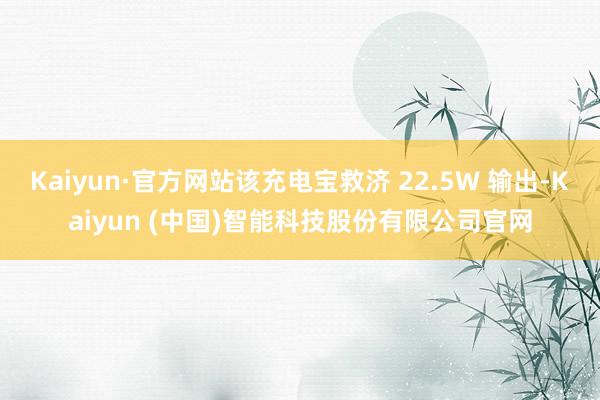 Kaiyun·官方网站该充电宝救济 22.5W 输出-Kaiyun (中国)智能科技股份有限公司官网